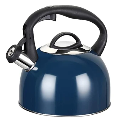 Immagine di MAISCHOU Bollitore a fischio per fornello, 2,5 l, in acciaio inox (blu navy)