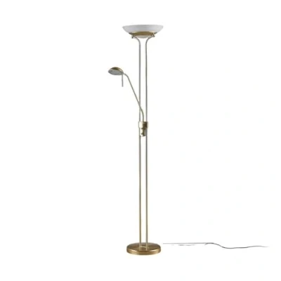Immagine di Lampada LED da pavimento Lindby Yveta, ottone, metallo, dimmerabile, 183 cm