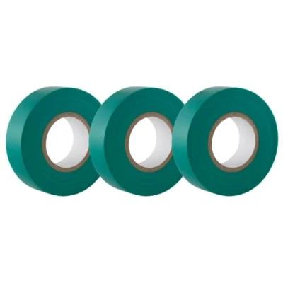 Immagine di GTSE Nastro isolante verde 19 mm x 20 m Robusto ed autoadesivo Per proteggere, unire e riparare cavi 3 rotoli