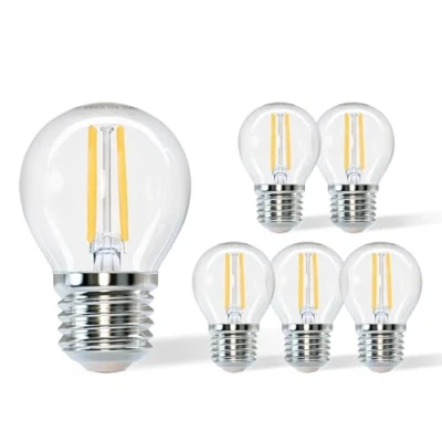 Immagine di Aigostar Lampadine Led E27 Luce Calda 2700K,4W Equivalenti a 40W,470Lm,G45 Stile Vintage, Non Dimmerabile, Pacco da 5 Pezzi