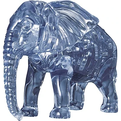 Immagine di Puzzle di cristallo elefante 3D design trasparente 40 pezzi kit per bambini e adulti HCM Kinzel