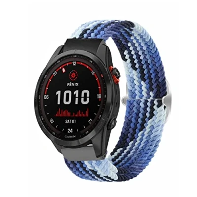 Immagine di Lonkenn 26mm Cinturino per Garmin Fenix 7X/Fenix 7X Solar/Fenix 6X/Fenix 6X Pro/Fenix 5X/Fenix 5X Plus/Fenix 3/Fenix 3 HR/Fenix Sapphire, di Ricambio D2 Delta PX Colorato Blu