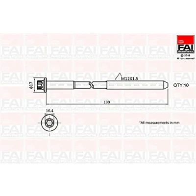 Immagine di FAI AutoParts B1756 Kit Bulloni Testata Torx esterno 10 BMW: 1 Hatchback, 5 Touring, 3 Sedan, MINI: Countryman, Clubman