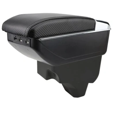 Immagine di YJYWZH Braccioli Compatibile con Peugeot 208 2019 2020 2021 Armrest Doppio Strato Scatola portaoggetti bracciolo della console dell&#039;auto portabicchieri