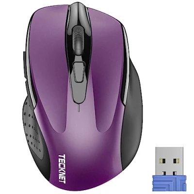 Immagine di TECKNET PRO Mouse Senza Fili, 2600 DPI Wireless Ergonomico, 2,4G Ottico con Ricevitore Nano USB, 6 Pulsanti, Durata di Vita 24 Mesi Compatibile PC, Mac, Laptop