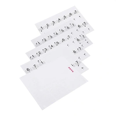 Immagine di Etichette adesive rimovibili per tastiera di pianoforte elettronico, principianti, 88 tasti, colore: bianco, Trasparente