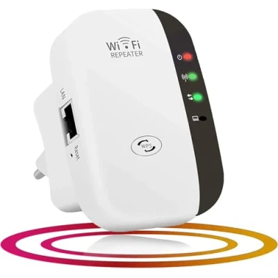 Immagine di MKOIJN Ripetitore WiFi, Wifi Range Extender 300Mbps 2.4GHz Wireless Repeater Booster, con Porta LAN/Pulsante WPS/Access Point, Segnale Casa Supporta Modalità