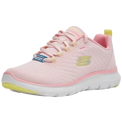 Immagine di Skechers Flex Appeal 5.0, Sneaker Basse Donna, Rosa Mesh Giallo Trim, 41 EU