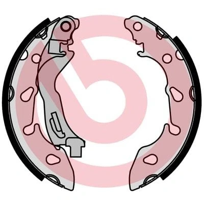 Immagine di BREMBO S 24 553 Ganasce freno 180 32 con leva a mano FIAT: 500 Hatchback, C Cabrio, Panda II FORD: KA Hatchback