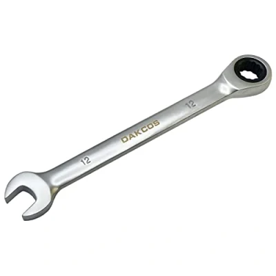 Immagine di DAKCOS Chiave combinata a cricchetto 12 mm metrica in CR V con finitura cromata opaca