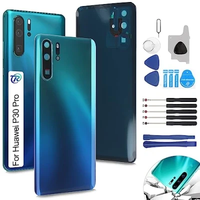 Immagine di RongZy Coperchio Batteria Ricambio per Huawei P30 PRO VOG L09 L29 Parte di della Alloggiamento Copribatteria Posteriore con Strumento (Aurora Blu)