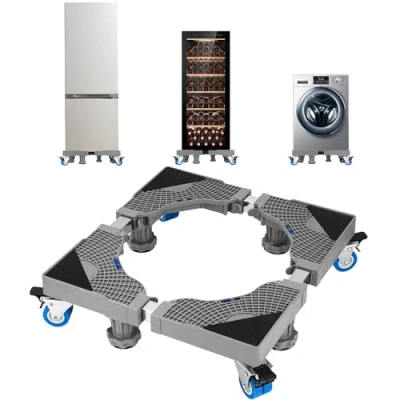 Immagine di LEAZZLE Base per Lavatrice,Carrello Lavatrice con Ruote,Frigorifero e Asciugatrici, Regolabile Funzione di Assorbimento Degli Urti, Larghezza 41 a 66 cm,Capacità Peso 260 kg