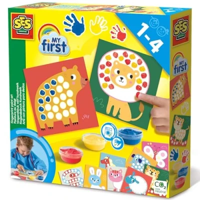 Immagine di SES Creative My First: Fingerprint Paint Art Animale Il Mio Primo Pittura con Le Impronte digitali, Multicolore, 1 unità (Confezione da 1), 14481