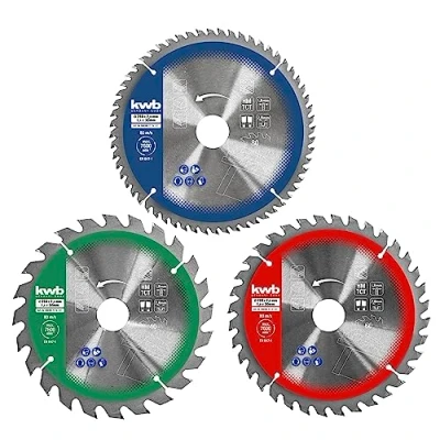 Immagine di set di lame per seghe circolari kwb 250 x 30/25 / 16 mm manuali o da banco, pannelli e materiali costruzione in legno incl. anelli riduzione a 25
