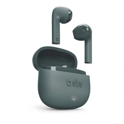 Immagine di SBS Auricolari TWS One Colour con Custodia di Ricarica, Controlli Touch e Microfono Integrato, Assistente vocale, Fino a 3 Ore ascolto, Cavo Ricarica USB C Incluso, Verde