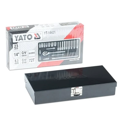 Immagine di YATO YT 14421 Set bussole 23 Acciaio per utensili, al cromo vanadio 1/4