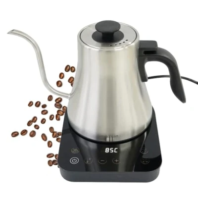 Immagine di MAXWIN Bollitore Caffe Acqua Elettrico con Temperatura Regolabile per caffè/tè,Acciaio Inossidabile,1 Litri Teiera Collo di Cigno,Protezione contro il Surriscaldamento(AS 93B)