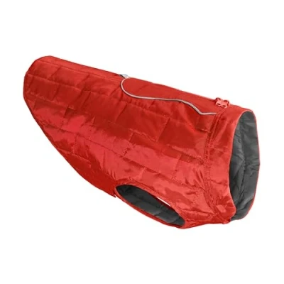 Immagine di Kurgo Loft Cappotto Reversibile per Cani, Resistente all&#039;Acqua, Riflettente, Leggero, Compatibile con Imbracatura Blu Marino/Azzurro, M