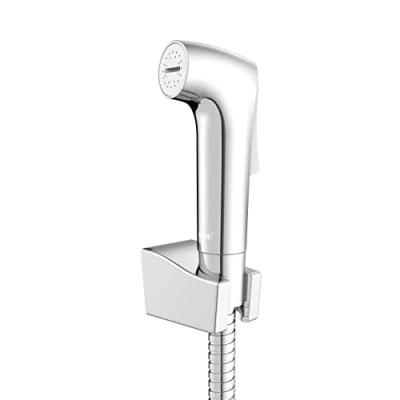 Immagine di Wenko Doccetta per Bidet Watersaving Set WC igienico con doccetta/Testina, Tubo Flessibile e Supporto a Parete Cromo
