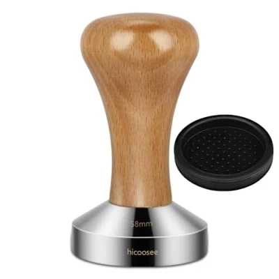 Immagine di Tamper di Caffè, hicoosee 58mm Manomissione della Macchina Espresso in Acciaio Inossidabile per da Caffè