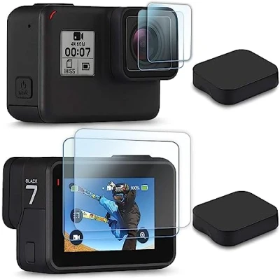 Immagine di [6 PCS] FitStill Displayschutz per GoPro Hero 7 Black/Hero HD (2018)/Hero 6/Hero 5, occhiali di protezione ultra trasparenti con vetro + oggetti