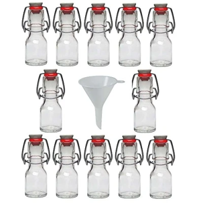 Immagine di Viva Haushaltswaren, Set da 12 Bottiglie di Vetro 50 ml con Chiusura a Clip
