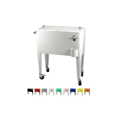 Immagine di Kailua Cooler Frigorifero per bevande scatola di raffreddamento Box Frigo Portatile Carrello Portabevande Mobile Bar refrigerator (Bianco)