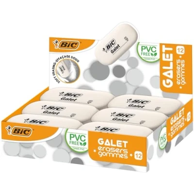 Immagine di BIC Galet gomma per cancellare in sintetica, 58 x 28 13 mm, display box da 12 pezzi