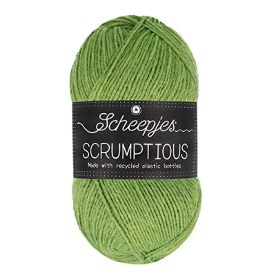 Immagine di Scheepjes Scrumptious Cotone Filato, Poliestere Riciclato 50% Acrilico, 326 Matcha Chiffon Cake, 1x100g