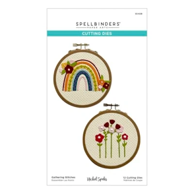 Immagine di Spellbinders S5 629 Fustelle con punti di raccolta incisi dalla collezione Nichol&#039;s Needlework Nichol Spohr