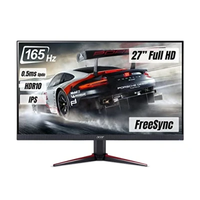 Immagine di Acer Nitro VG270Sbmiipx Monitor Gaming FreeSync da 27&quot;, Display IPS FHD, 144Hz (165Hz Overclock), 2 ms, 16:9, Lum 250 cd/m2, HDMI 2.0, DP 1.2a, ZeroFrame, Speaker Integrati, Cavo Incluso, Nero