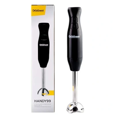 Immagine di Digiquest Frullatore ad immersione HANDY 99, Nero, lame in acciaio INOX, potenza 250Watt, braccio smontabile, impugnatura ergonomica e occhiello per aggancio