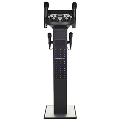 Immagine di Easy karaoke EKS668BT Sistema Bluetooth con 2 microfoni wireless e cablati, potenza di uscita 100 W, luci LED integrate cambia voce digitale