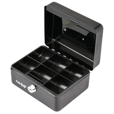 Immagine di HMF 10215 02 Cassetta Portavalori con Vassoio Portamonete 15 x 12 8 cm, nero