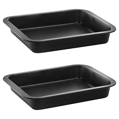 Immagine di Grizzly, 2 Pirofile piccole con rivestimento antiaderente e bordo manico, possono essere usate anche come teglia per lasagne, arrosto o tortiera