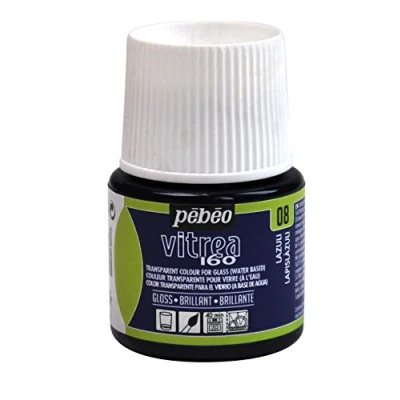 Immagine di PEBEO Vernice per Vetro Trasparente Vitrea 160C Blu Lapislazzuli 45 ML