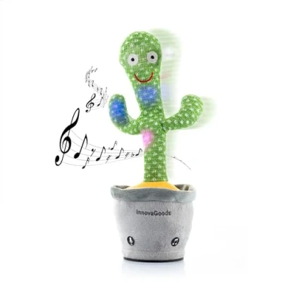 Immagine di InnovaGoods® Cactus Ballerin, Ballarin Repeats Spanish, Plush Toy Dance, Repeat Your Voice and Record, Multicolored Lights 120 Songs