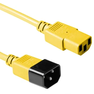 Immagine di ACT cavo per dispositivi a freddo, 0,6 m, da C13 C14, di prolunga IEC maschio femmina 3 pin, Giallo, 0,3 AK5426