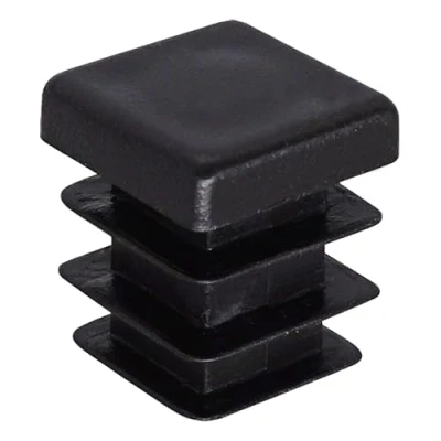 Immagine di SKIR&#039;CO tappi quadrati in plastica, 12 x mm, per tubi opachi, inserti quadrati, pali recinzioni, colore nero RAL 9005, 20 pezzi