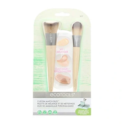 Immagine di Real Techniques EcoTools Custom Match Duo Set di Pennelli da Trucco con Coperchio