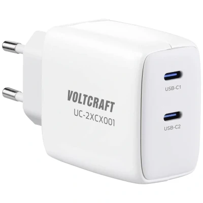 Immagine di VOLTCRAFT UC 2XCX001 Caricatore USB 65 W Ambiente interno Corrente di uscita max. 3.25 A Num. uscite: 2 x C® GaN