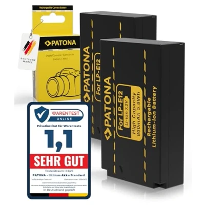 Immagine di PATONA 2x Batteria Ricambio per Canon LP E12 LPE12 Batterie Compatibile con EOS 100D, M, M2, M10, M50, Rebel SL1