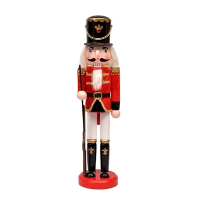 Immagine di Ciao Schiaccianoci Natale Soldatino con baionetta (38cm) in legno e tessuto, rosso/nero