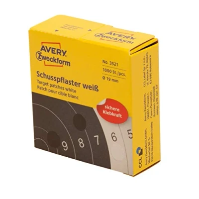 Immagine di Avery Zweckform 3521 Toppe per target, 19 mm, 1000 etichette, colore: Bianco