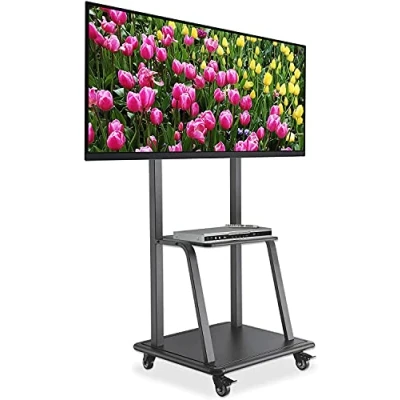 Immagine di Manhattan Carrello per TV Regolabile in altezza , Con ripiano tastiera, Rinforzo 94,0 cm (37) 254,0 (100) Supporto da pavimento,