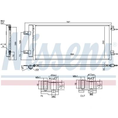 Immagine di NISSENS 940734 Condensatore con essiccatore Alluminio 694 R 134a OPEL: Astra K Hatchback