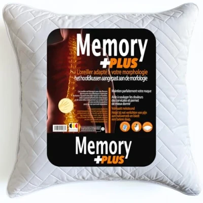 Immagine di Cuscino Fiocco in Memory Foam 60 x 15cm di per Dolori Cervicali con Imbottitura 100% Pillow for Bed Duro 60x60 Letto