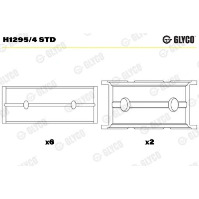 Immagine di GLYCO H1295/4 STD Cuscinetto albero a gomito OPEL: Agila A, Corsa D Hatchback