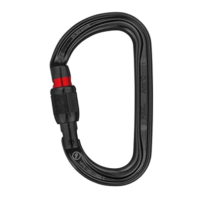 Immagine di Petzl M34A SLN Am&#039;D Moschettone Asimmetrico in Alluminio, Dimensioni: Chiusura a Vite, Nero