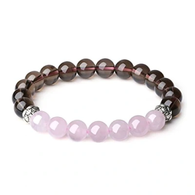 Immagine di COAI Bracciale da Donna in Perle Mala con Pietre Quarzo Rosa e Fume`